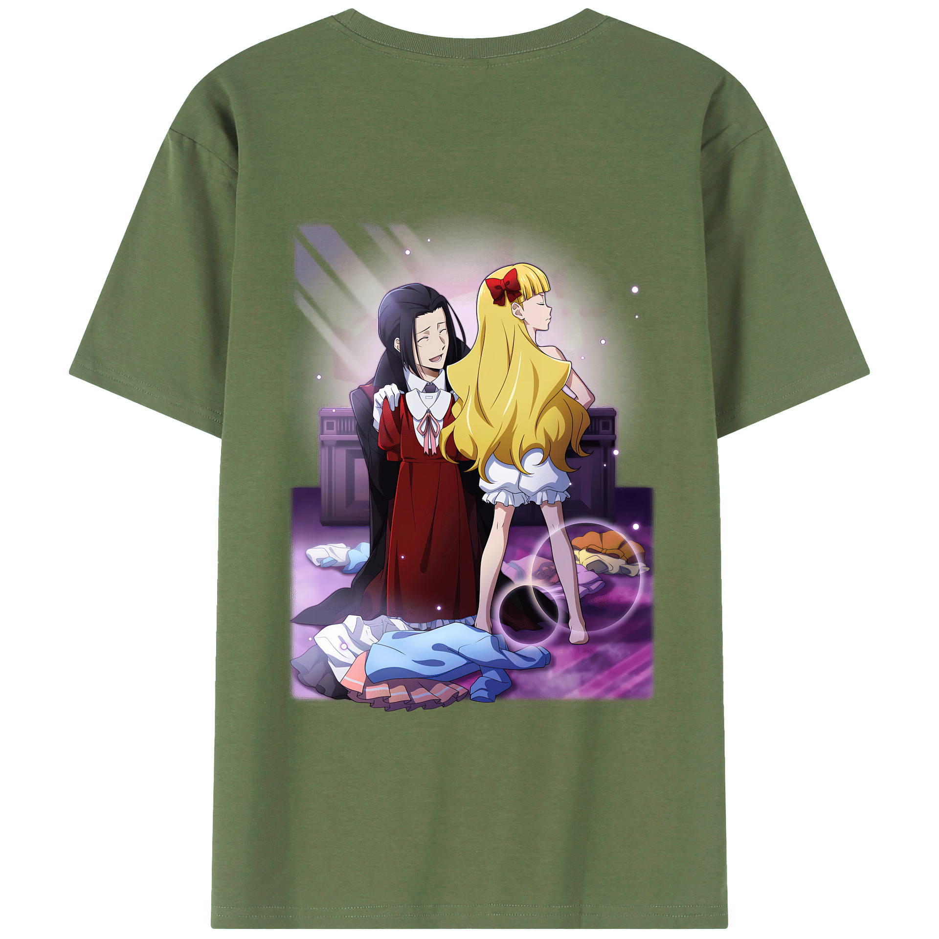 （画像用） 文豪ストレイドッグス Bungo Stray Dogs 綿100％ メンズ半袖Tシャツ（バックプリント） 通気性